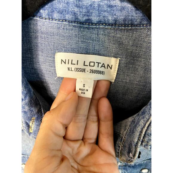 Nili Lotan Travis Denim Shirt size S small - Picture 3 of 5